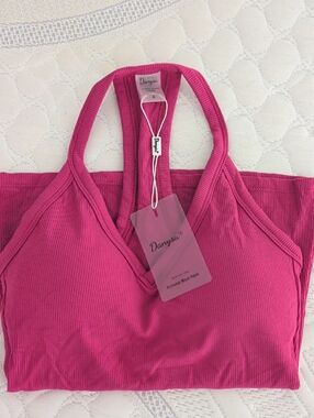 Women's Pink Ribbed Racerback Bralette